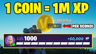 GET 1 COIN and Get 1000000 XP Glitch Per Second in Fortnite Working Xp Map Code [upl. by Mechling]