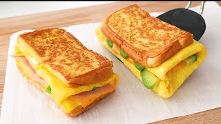 3 ways to make one pan egg toast 5 minutes quick breakfast Easy Delicious and Healthy [upl. by Eilrak]