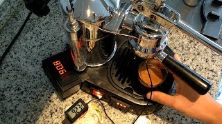 PID temperature controlled La Pavoni lever espresso coffee machine 92°C double shot [upl. by Whiney]