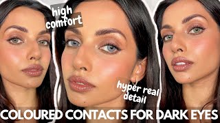 Best Natural Coloured Contacts for Dark Brown Eyes I Have EVER Tried  DESIO LENS [upl. by Albertina]