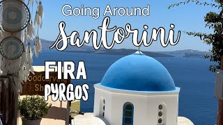 Santorini  Greece  Fira and Pyrgos 4K [upl. by Krute]