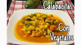 CÓMO HACER CALABACITAS CON QUESO PANELA Y VEGETALES 🌽 [upl. by Nosyarg]