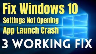 How to Quickly Fix windows 10 Settings Not Opening  Fix Settings App Launch Crash Problem [upl. by Otipaga759]