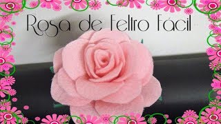 ROSA DE FELTRO FÁCIL  Passo a Passo  DIY [upl. by Schilit652]