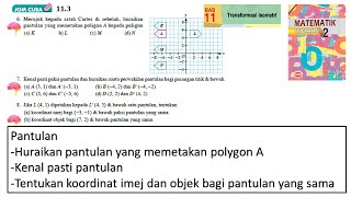 KSSM Matematik Tingkatan 2 Bab 11 Transformasi isometri pantulan jom cuba 113 S6S8 buku teks [upl. by Rahas]