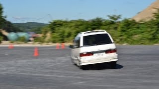 エスティマ ドリフト ジムカーナ previa drift gymkhana [upl. by Aicnilav]