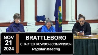 Brattleboro Charter Revision Commission Mtg 112124 [upl. by Euqinmod]