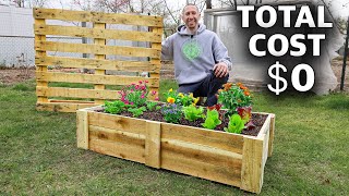 How to Build a Mini RAISED BED Using ONE PALLET FREE Backyard Gardening [upl. by Rosario]