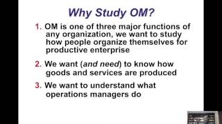 Introduction to Operations Management Part 1 [upl. by Nicko]