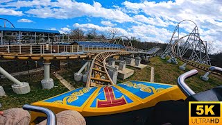 Pantheon POV 5K Intamin MultiLaunch Busch Gardens Williamsburg VA [upl. by Naffets]