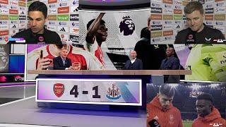 Arsenal batter Newcastle 41 Postmatch analysis Pundit Reviews Interviews Press Conferences [upl. by Eseuqram652]