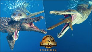 KRONOSAURUS HUNTING ANIMATION VS ALL MARINE DINOSAURS  FINALLY A MOSASAURUS HUNTER  JWE2 [upl. by Xantha]