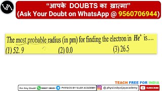 The most probable radius in pm for finding the electron in He is [upl. by Eak]