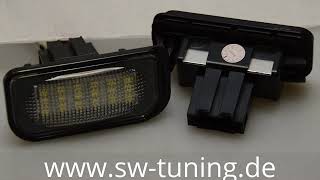 SWTuning LED Kennzeichenbeleuchtung für Mercedes Benz W203 limo  CL203 Coupe  CLK W209 [upl. by Naicad]