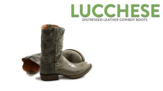 Lucchese Distressed Leather Cowboy Boots  Round Toe For Men [upl. by Nanoc214]