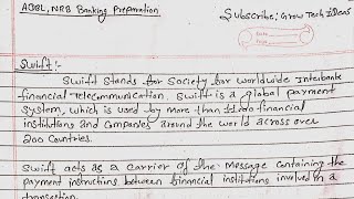 Swift in banking Short notes on Swift  Society for worldwide interbank financial Telecommunication [upl. by Olivette324]