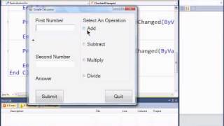 Visual Basic 2010 Express Tutorial 5  Simple Calculator Part 2  RadioButtons [upl. by Kamillah]