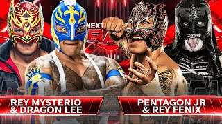 WWE 2K24  Rey Mysterio amp Dragon Lee Vs Lucha Brothers  Tag Team Match at WWE RAW [upl. by Anitram]