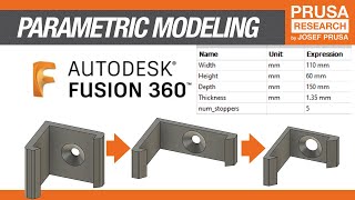 Parametric modeling in Fusion360 explained in 40 seconds  detailed tutorial with example [upl. by Lenroc]