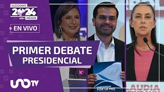 Primer debate presidencial Claudia Sheinbaum Xóchitl Gálvez y Jorge Álvarez Máynez [upl. by Nryhtak208]