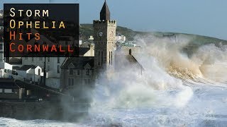 Storm Ophelia hits Cornwall  60MPH winds and huge waves [upl. by Sterling226]