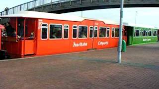 Langeoog Inselbahn vom Hafen Abfahrt in den Ort [upl. by Trust]