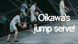 Engeki Haikyuu Oikawas jump serve in slow motion feat Asuma Kousuke [upl. by Minetta731]