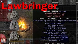 Diablo II Resurrected Rune Words  Lawbringer Amn Lem Ko [upl. by Ellocin]