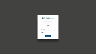 Bill splitter App  HTML  CSS  Javascript  SOURCE CODE  2021 [upl. by Umont]