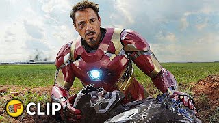 War Machine Falls  Airport Battle Part 4  Captain America Civil War 2016 IMAX Movie Clip HD 4K [upl. by Htebizile609]