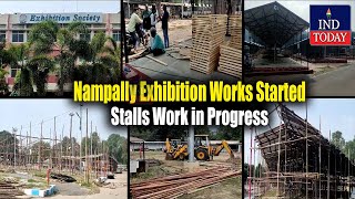 Nampally Exhibition Works Started Stalls Work in Progress  Numaish 2024  IND Today [upl. by Aynad]