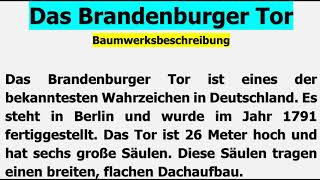 Das Brandenburger Tor  Bauwerksbeschreibung 4 Klasse [upl. by Sirah324]