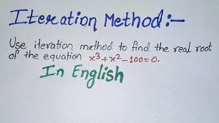 Iteration method  fixed point iteration method [upl. by Eima]