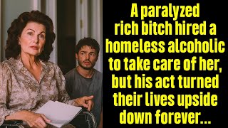 A paralyzed rich bitch hired homeless alcoholic to take care of her but his act turned their lives… [upl. by Sinaj316]