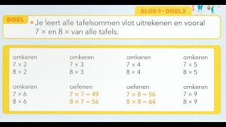 Pluspunt 4 groep 4 blok 9 doel 3 vermenigvuldigen 7x en 8x [upl. by Namdor]