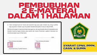 🔥Cara Pembelian dan Pembubuhan 2 EMaterai Pada 1 Halaman Untuk CPNS Kemenag amp Kementerian Agama [upl. by Anierdna]