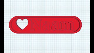 Naamsleutelhanger maken met Tinkercad variatie 1 [upl. by Bluma600]