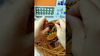 How to craft hand basket with rattan diy rattan handmade [upl. by Nike]