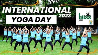 Yoga Performance to quotAdiyogiquot on International Yoga Day 2023  Bliss Yoga Udupi [upl. by Song]