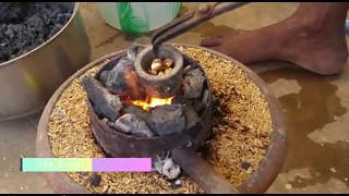 Gold Melting  Traditional Way of Gold Melting  How to Make 22K Gold  04 [upl. by Rosner]