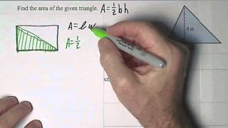 Finding Area of Rectangle Parallelogram and Trianglewmv [upl. by Annohs305]