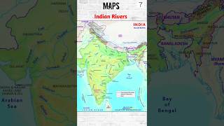 Rivers in India map  MAPS  Indian Maps  india shorts gkquiz mapshorts [upl. by Serafina]