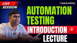 Automation Testing  Introduction lecture [upl. by Eade354]