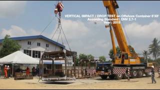 Vertical Impact  Drop Test on DNV 271  BSEN 12079 Offshore Container [upl. by Adamsen]