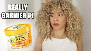 GARNIER FRUCTIS HAIR FOOD BANANE TEST ET RÉACTION EN LIVE [upl. by Carmelina]