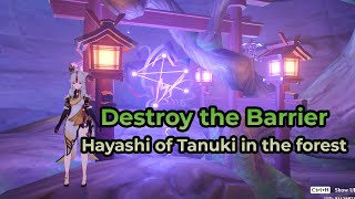 Destroy the Barrier  Hayashi of Tanuki in the forest  Genshin Impact [upl. by Anasus]