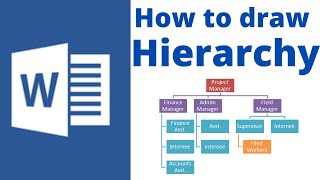 How to draw Hierarchy in MS Word  How to add Hierarchy in MS Word  Hierarchy Chart in Word [upl. by Eberhard]