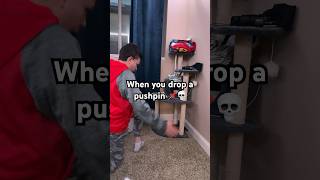 When you drop a pushpin 📌💀 relatable funny lol [upl. by Ahsirpac]