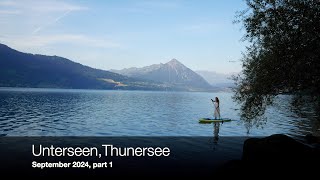 SUP in Unterseen Thunersee Switzerland part 1 [upl. by Yrrehs722]