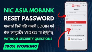 How To Reset NIC Asia Mobile Banking Password Without Security Questions  SmartHelpNepal [upl. by Boynton]